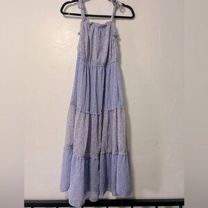 Purple Floral Peasant Maxi Dress